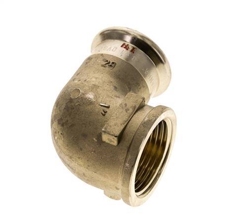 90 graden L-Perskoppeling - 28mm & Rp 1'' Persmof - Koperlegering