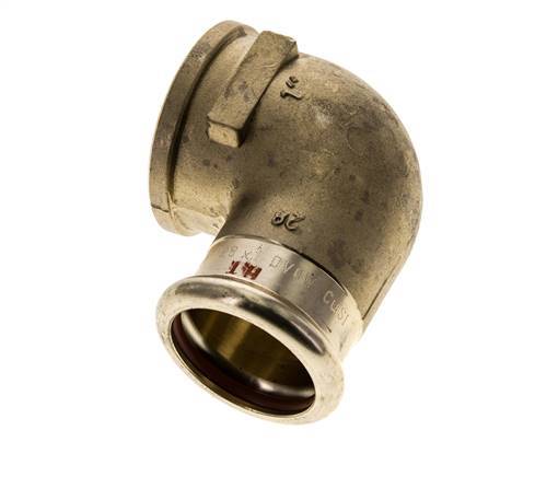 90 graden L-Perskoppeling - 28mm & Rp 1'' Persmof - Koperlegering
