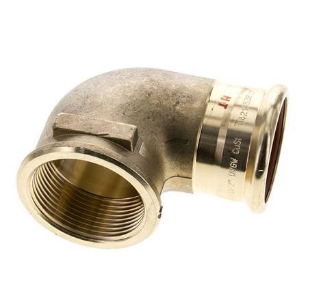 90 graden L-Perskoppeling - 42mm & Rp 1-1/2'' Persmof - Koperlegering