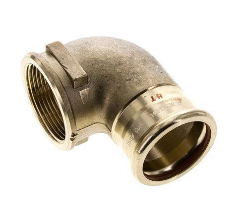 90 graden L-Perskoppeling - 42mm & Rp 1-1/2'' Persmof - Koperlegering
