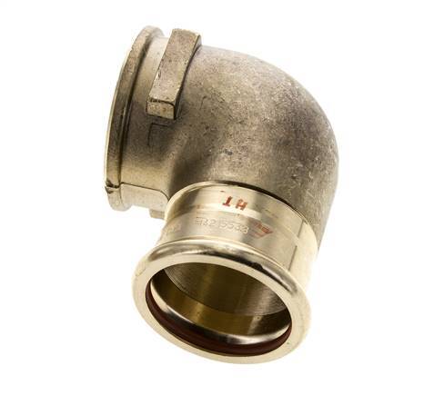 90 graden L-Perskoppeling - 42mm & Rp 1-1/2'' Persmof - Koperlegering