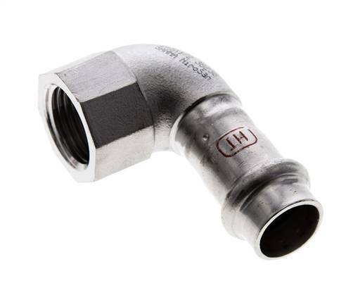 90 graden L-Perskoppeling - 15mm & Rp 1/2'' Persmof - RVS