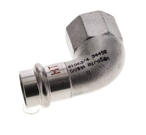 90 graden L-Perskoppeling - 18mm & Rp 3/4'' Persmof - RVS
