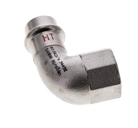 90 graden L-Perskoppeling - 18mm & Rp 3/4'' Persmof - RVS