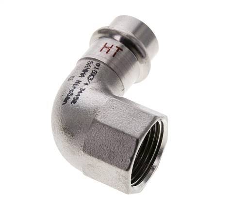 90 graden L-Perskoppeling - 18mm & Rp 3/4'' Persmof - RVS