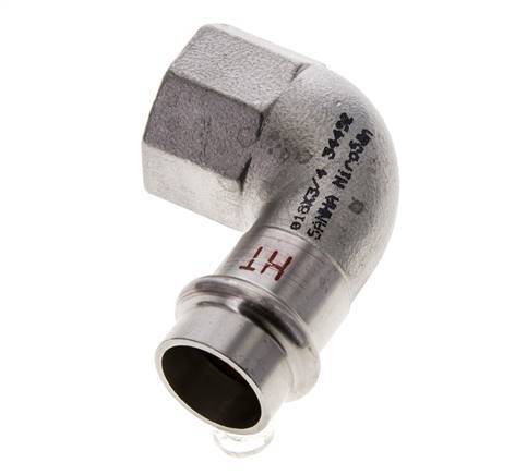 90 graden L-Perskoppeling - 18mm & Rp 3/4'' Persmof - RVS