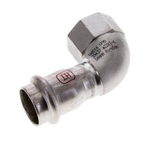 90 graden L-Perskoppeling - 22mm & Rp 3/4'' Persmof - RVS