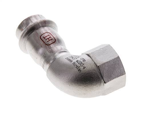 90 graden L-Perskoppeling - 22mm & Rp 3/4'' Persmof - RVS