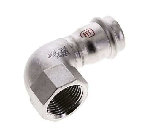 90 graden L-Perskoppeling - 28mm & Rp 1'' Persmof - RVS