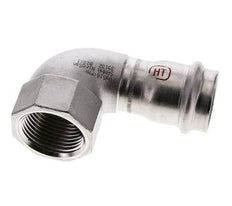90 graden L-Perskoppeling - 28mm & Rp 1'' Persmof - RVS