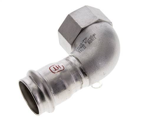 90 graden L-Perskoppeling - 28mm & Rp 1'' Persmof - RVS