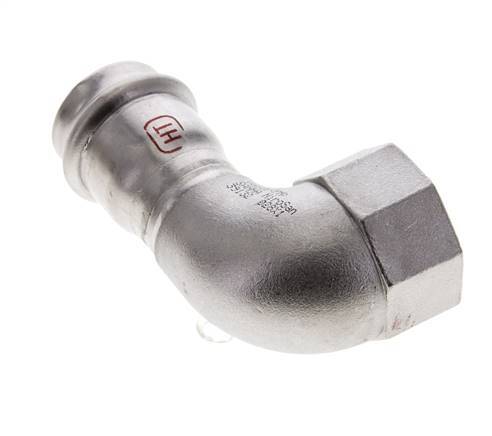 90 graden L-Perskoppeling - 28mm & Rp 1'' Persmof - RVS