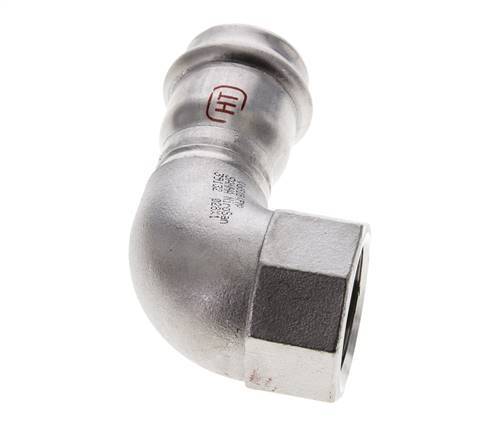 90 graden L-Perskoppeling - 28mm & Rp 1'' Persmof - RVS