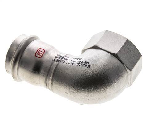 90 graden L-Perskoppeling - 35mm & Rp 1-1/4'' Persmof - RVS