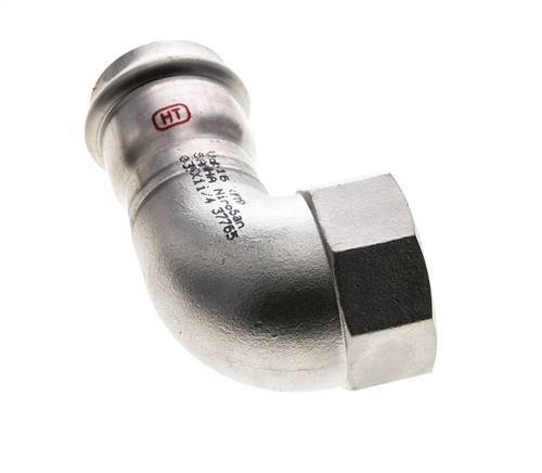 90 graden L-Perskoppeling - 35mm & Rp 1-1/4'' Persmof - RVS