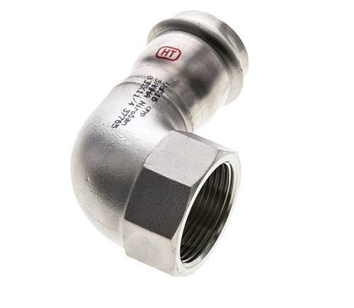 90 graden L-Perskoppeling - 35mm & Rp 1-1/4'' Persmof - RVS