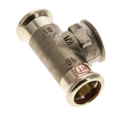 Tee Press Fitting - 18mm & Rp 1/2'' Persmof - Koperlegering