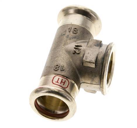 Tee Press Fitting - 18mm & Rp 1/2'' Persmof - Koperlegering