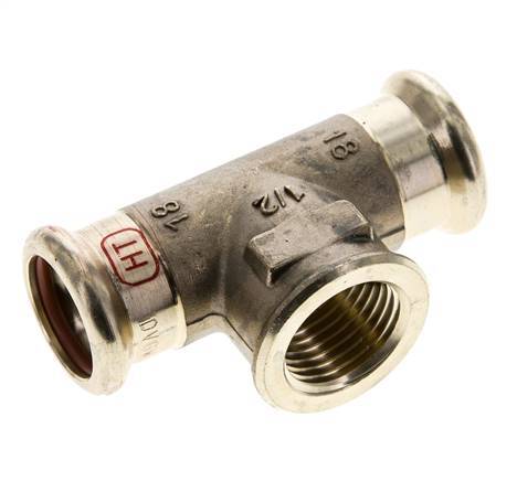 Tee Press Fitting - 18mm & Rp 1/2'' Persmof - Koperlegering