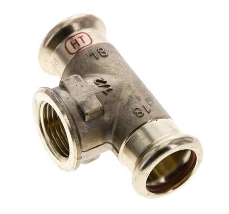 Tee Press Fitting - 18mm & Rp 1/2'' Persmof - Koperlegering