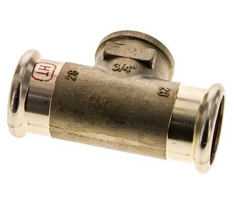 Tee Press Fitting - 28mm & Rp 3/4'' Persmof - Koperlegering