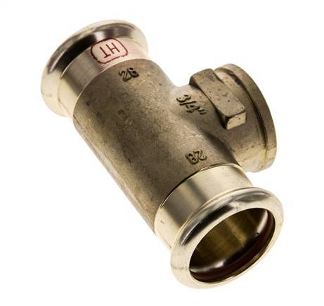 Tee Press Fitting - 28mm & Rp 3/4'' Persmof - Koperlegering