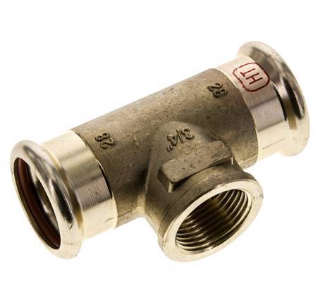 Tee Press Fitting - 28mm & Rp 3/4'' Persmof - Koperlegering