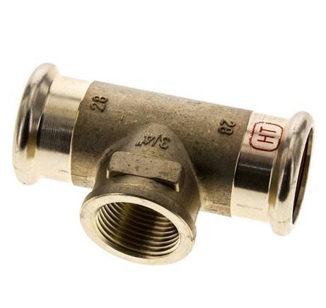 Tee Press Fitting - 28mm & Rp 3/4'' Persmof - Koperlegering