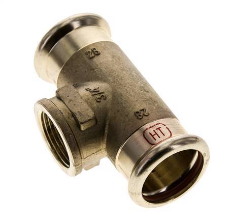 Tee Press Fitting - 28mm & Rp 3/4'' Persmof - Koperlegering