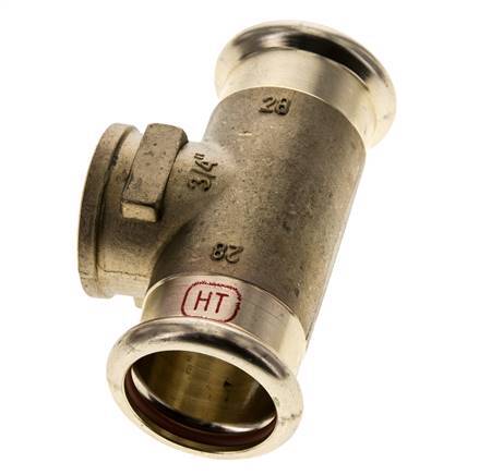 Tee Press Fitting - 28mm & Rp 3/4'' Persmof - Koperlegering