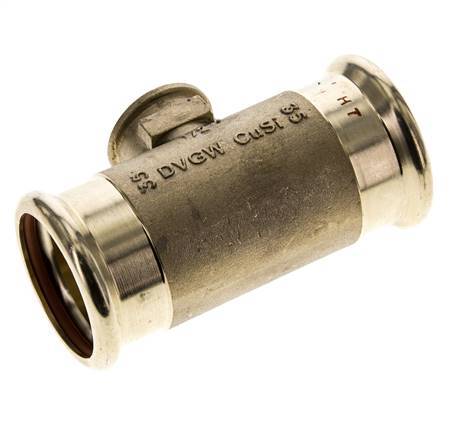 Tee Press Fitting - 35mm & Rp 1/2'' Persmof - Koperlegering