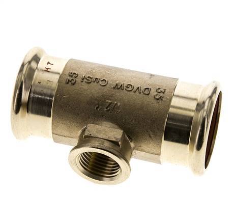 Tee Press Fitting - 35mm & Rp 1/2'' Persmof - Koperlegering