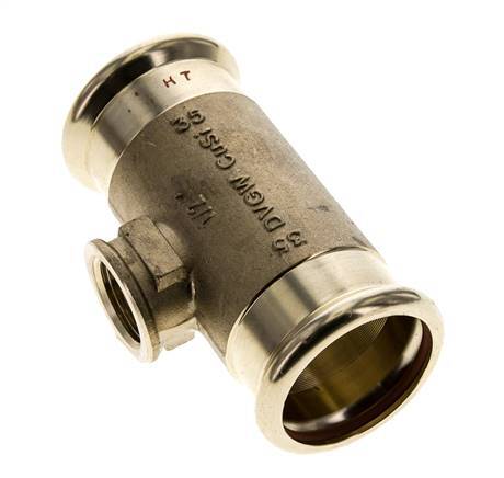 Tee Press Fitting - 35mm & Rp 1/2'' Persmof - Koperlegering