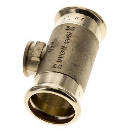 Tee Press Fitting - 35mm & Rp 1/2'' Persmof - Koperlegering
