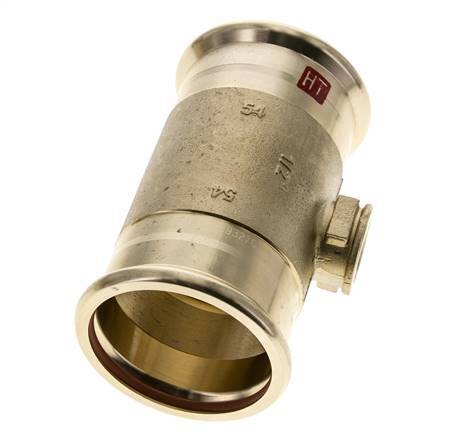 Tee Press Fitting - 54mm & Rp 1/2'' Persmof - Koperlegering