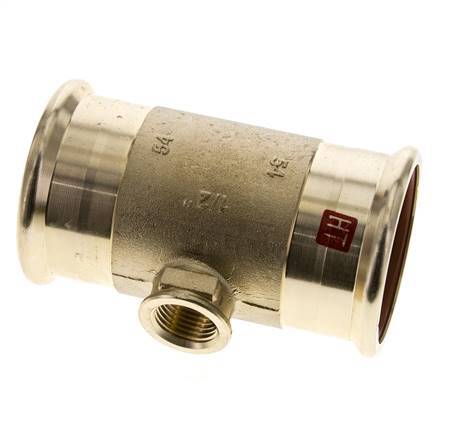 Tee Press Fitting - 54mm & Rp 1/2'' Persmof - Koperlegering