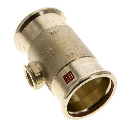 Tee Press Fitting - 54mm & Rp 1/2'' Persmof - Koperlegering