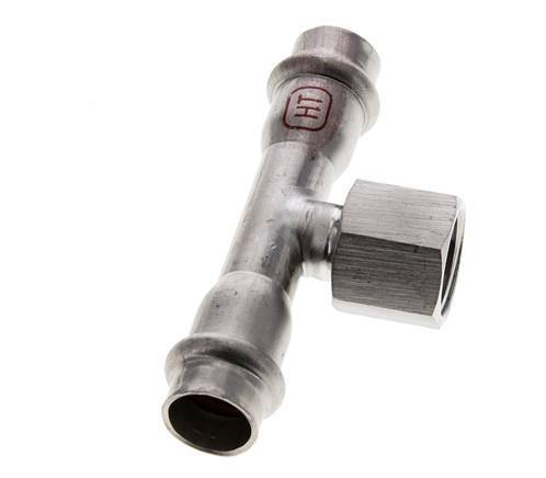 Tee Press Fitting - 15mm & Rp 1/2'' Persmof - RVS
