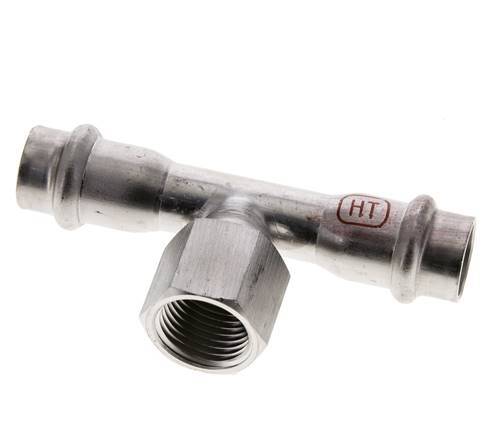 Tee Press Fitting - 15mm & Rp 1/2'' Persmof - RVS
