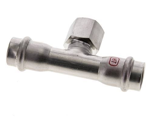Tee Press Fitting - 18mm & Rp 1/2'' Persmof - RVS