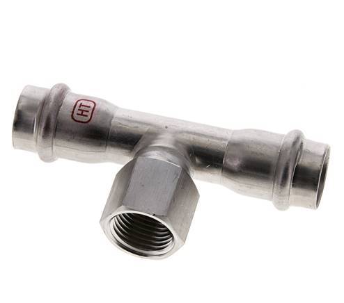 Tee Press Fitting - 18mm & Rp 1/2'' Persmof - RVS