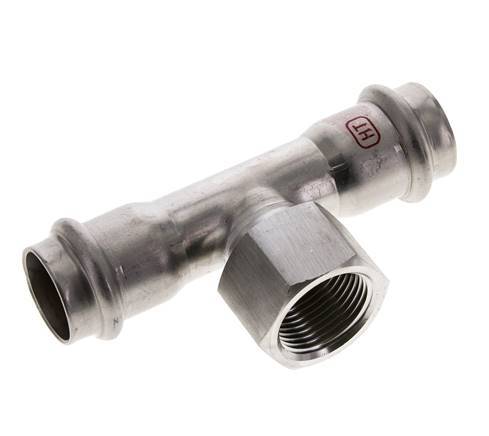 Tee Press Fitting - 22mm & Rp 3/4'' Persmof - RVS