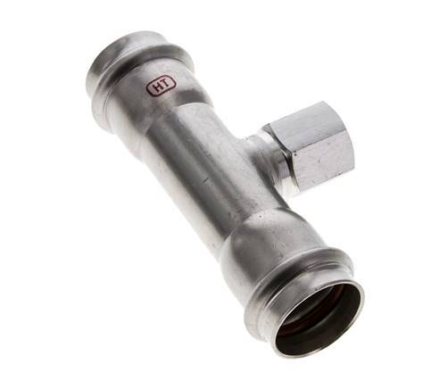Tee Press Fitting - 28mm & Rp 1/2'' Persmof - RVS