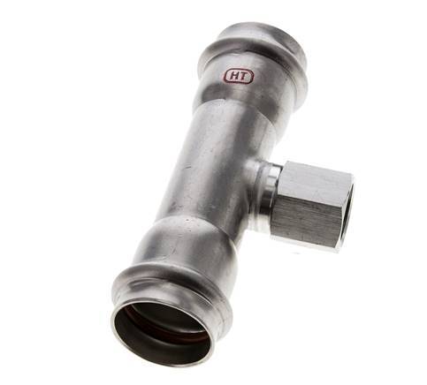 Tee Press Fitting - 28mm & Rp 1/2'' Persmof - RVS