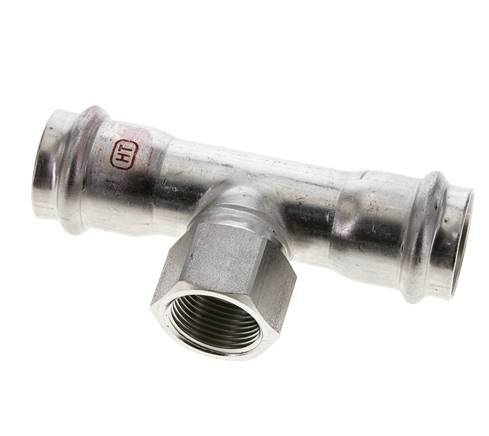 Tee Press Fitting - 28mm & Rp 3/4'' Persmof - RVS