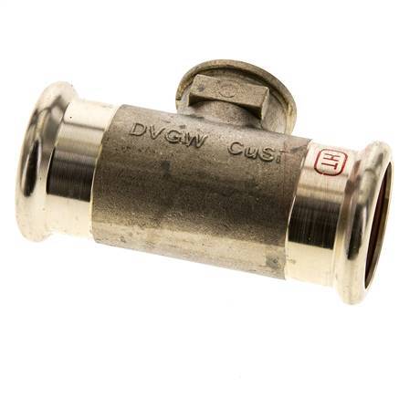 Tee Press Fitting - 35mm & Rp 1/2'' Persmof - RVS