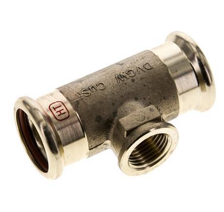 Tee Press Fitting - 35mm & Rp 1/2'' Persmof - RVS