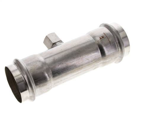 Tee Press Fitting - 54mm Female & Rp 1/2'' Female - Stainless Steel