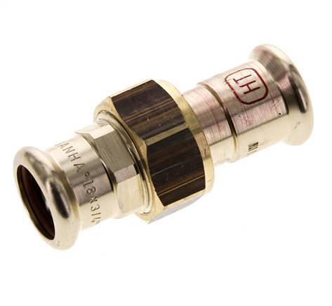 Perskoppeling wartelmoer - 18mm Persmof - Koperlegering Vlakke Afdichting