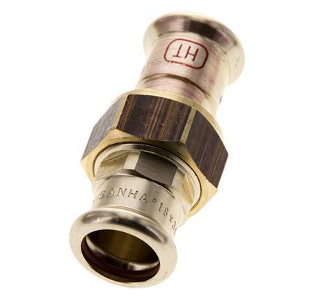 Perskoppeling wartelmoer - 18mm Persmof - Koperlegering Vlakke Afdichting